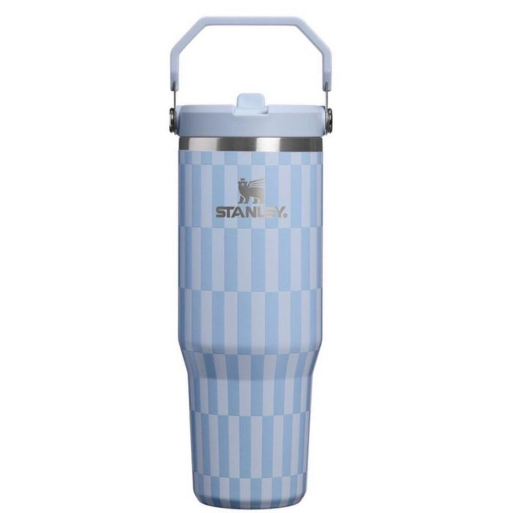 Stanley Ice Flow Flip Straw Tumbler 30oz, LINEN BLUE TILE